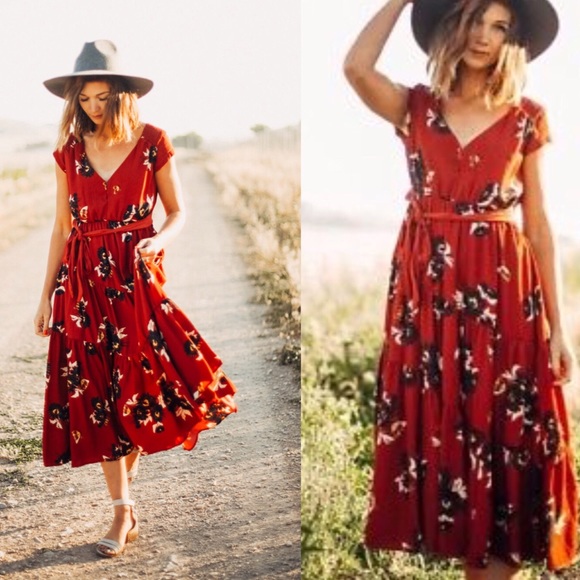 New FREE PEOPLE Floral Printed Maxi Dress NWT - Picture 3 of 8